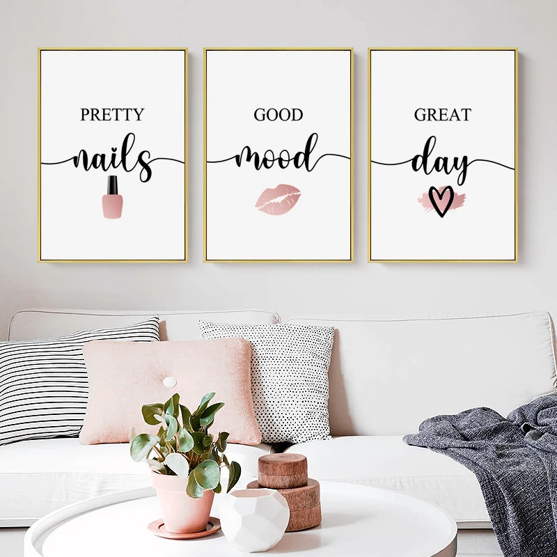 Makeup Is Beauty Quotes - Nordic Pink Woman Red Lip Nails