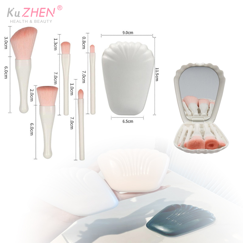 Beauty Makeup Hd - 5Pcs Plastic Portable Makeup Brush Set