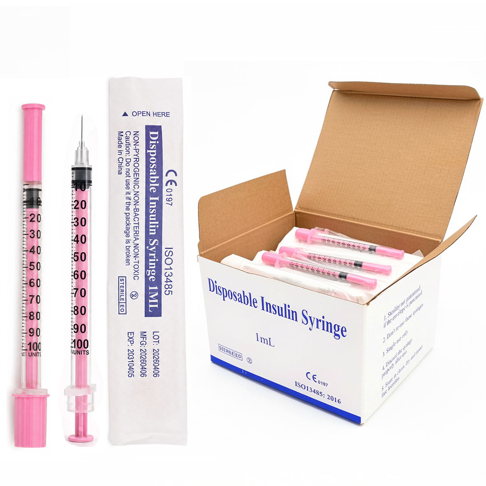 Beauty Makeup Organizer - 100Pcs/Box Beauty 1ml Pink Insulin Syringe
