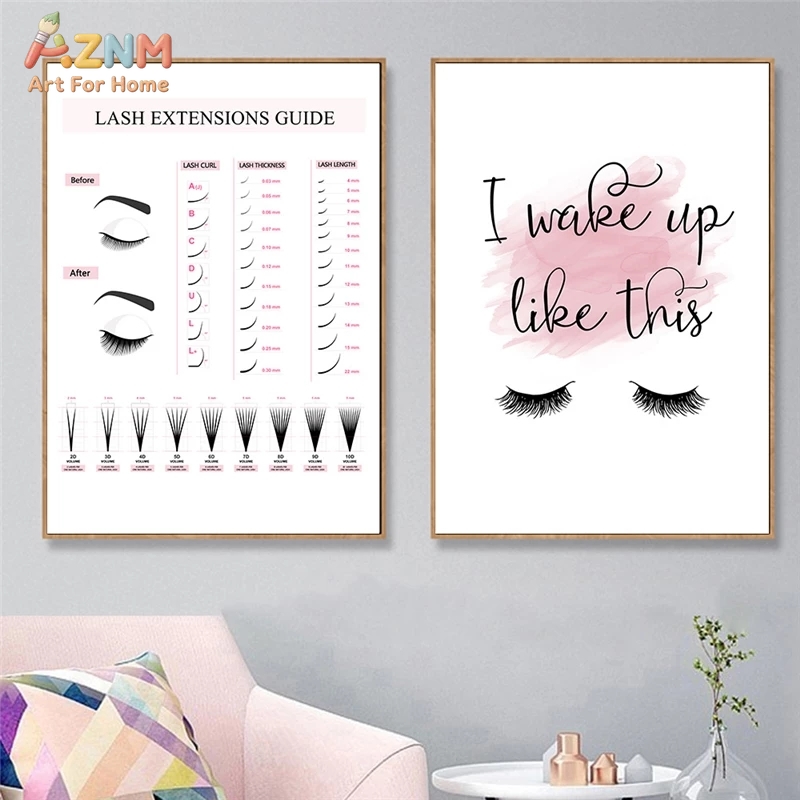 Makeup Is Beauty Quotes - AZNM Lash Extensions Guide Canvas Wall