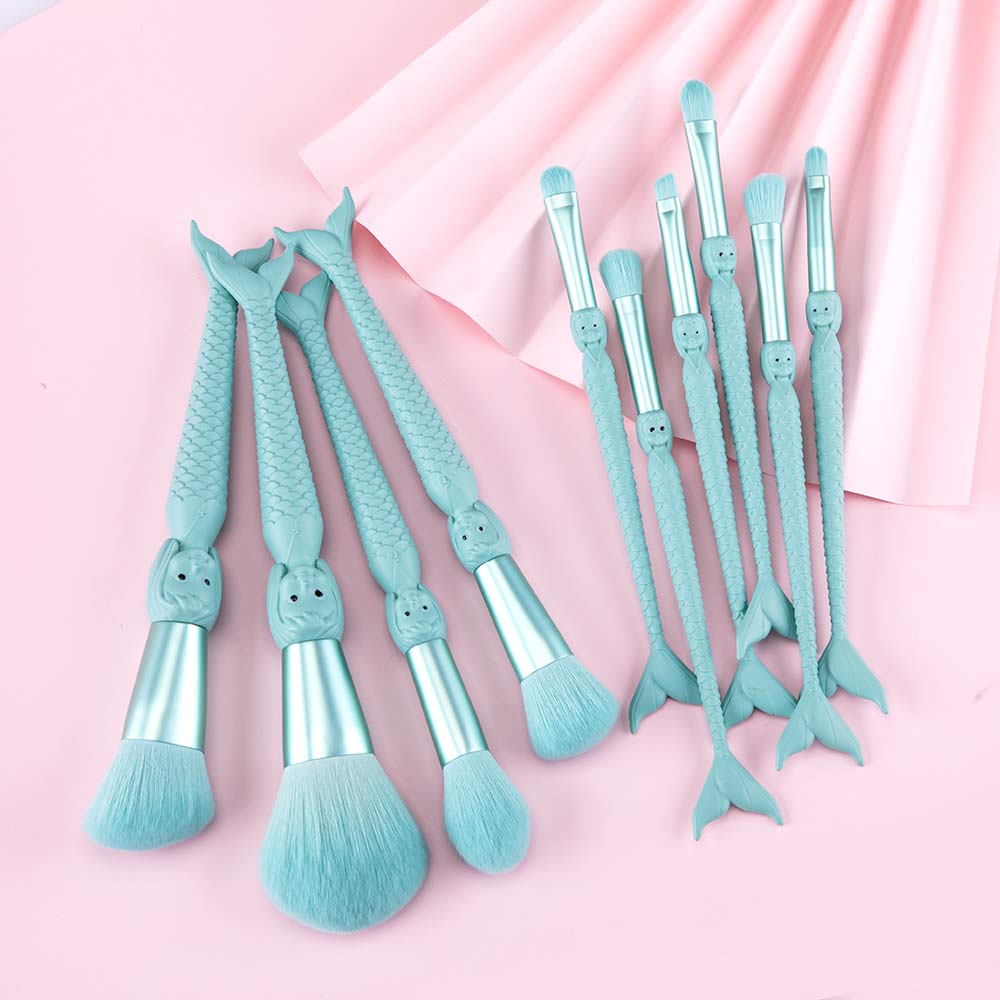 Beauty Full Makeup - 10 Pcs New Mermaid Makeup Brushes