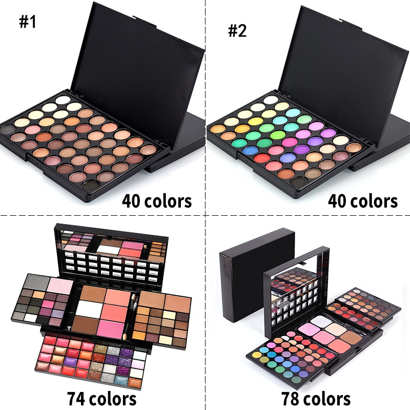 Beauty Book Makeup Kit - 40/74/78 Colors Glitter Eyeshadow Palette Matte