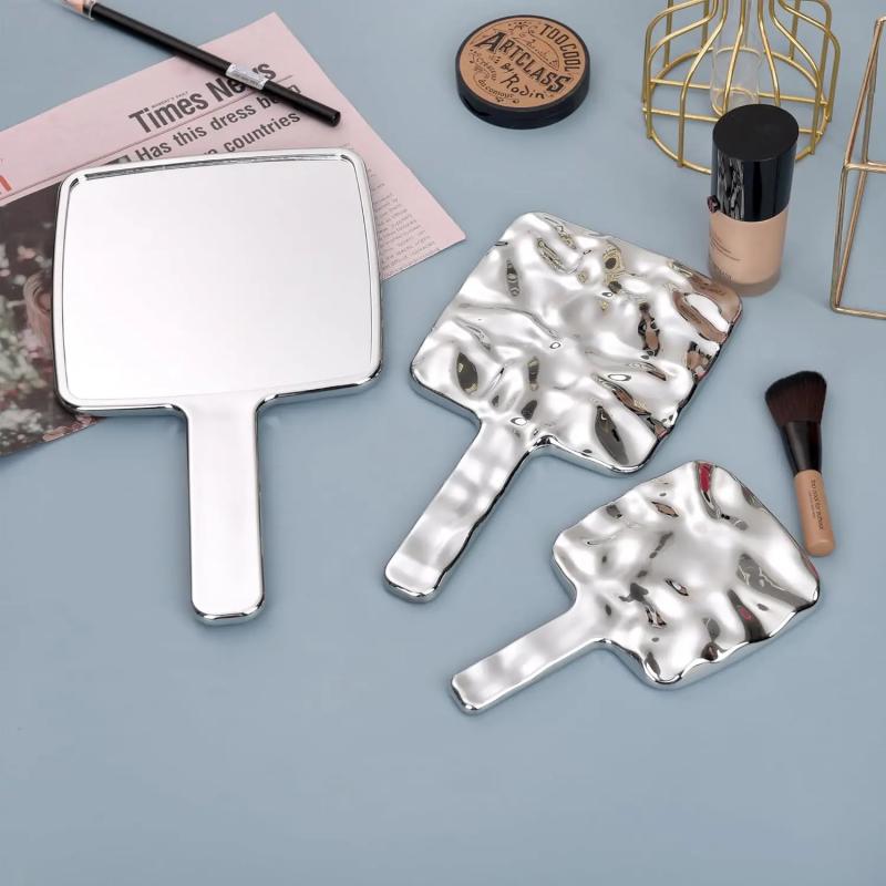 Beauty Makeup Hd - 1PC S/M Vintage Handle Makeup Mirrors