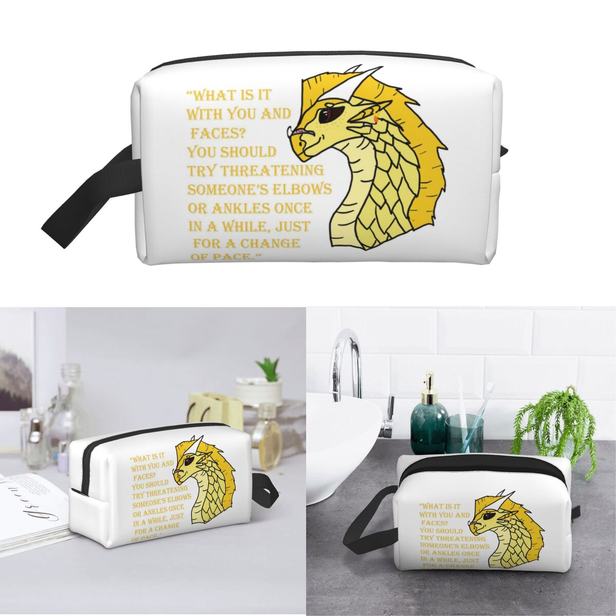 Makeup Is Beauty Quotes - Qibli Quote Makeup Bag Cosmetic Organizer