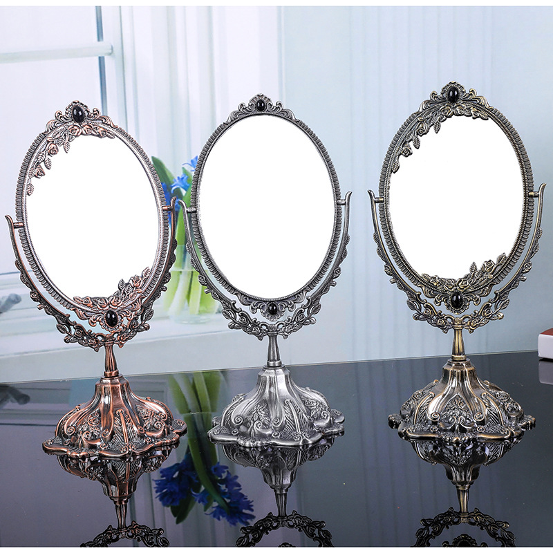 Beauty Makeup Hd - Vintage Metal Double Sided Makeup Mirror