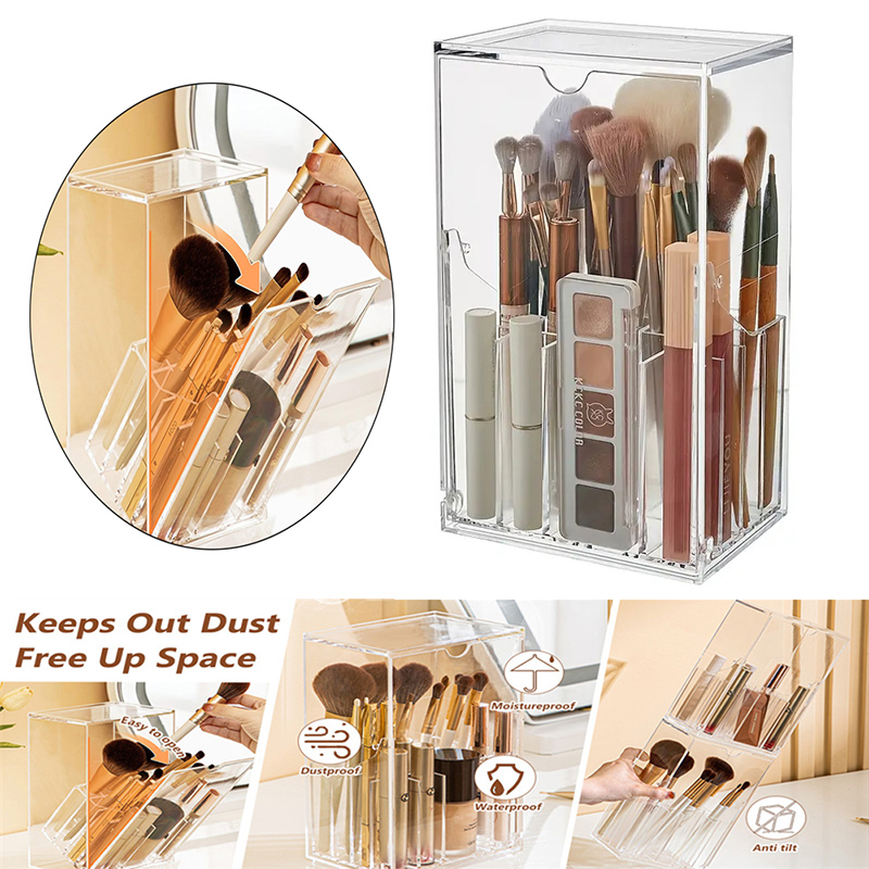 Beauty Makeup Organizer - Makeup Brush Holder Organizer Clear Desk
