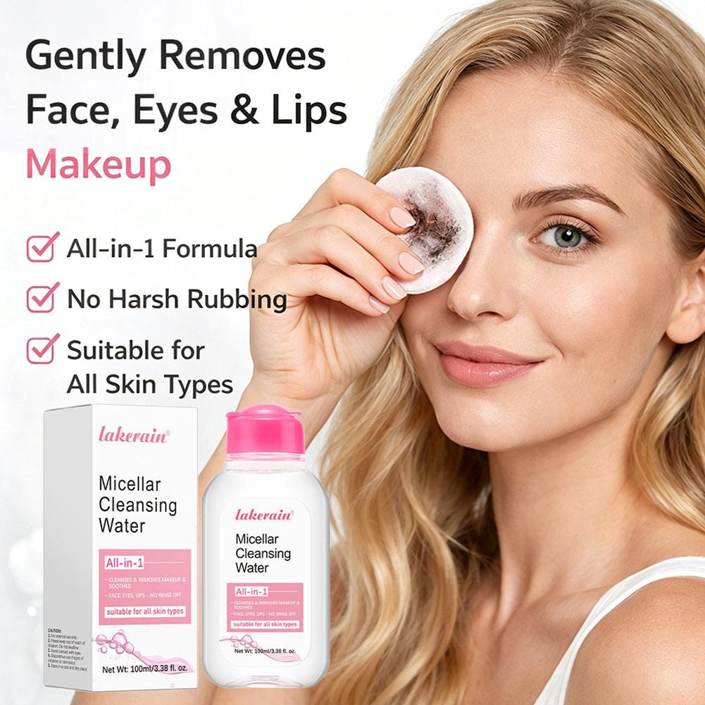 Micellar Water Cleanser - 100ml Micellar Cleansing Water,All-in-1 Gentle Makeup