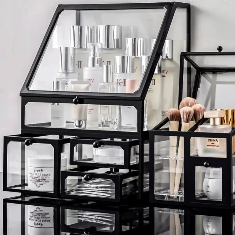 Glass Cosmetic Storage Box Tra - огляд і ціна Beauty Makeup Organizer