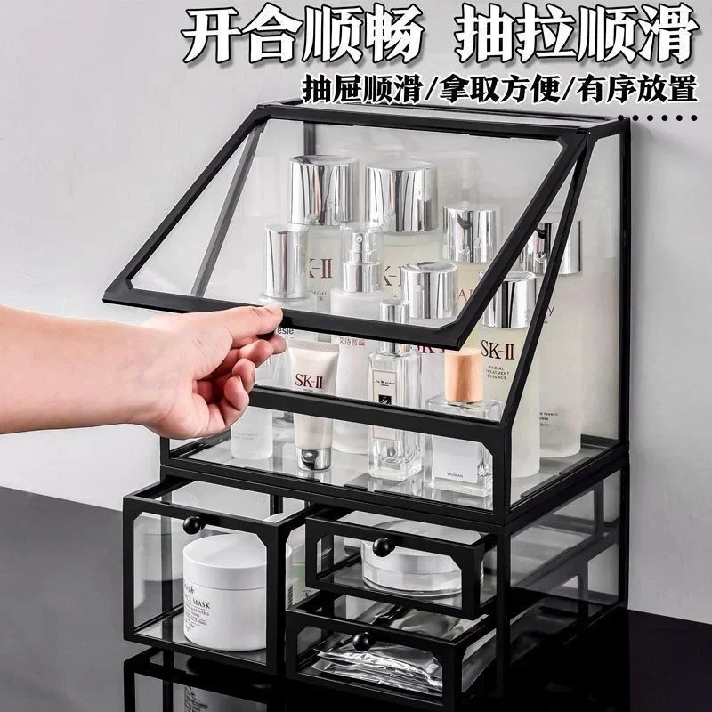 Glass Cosmetic Storage Box Tra - огляд і ціна Beauty Makeup Organizer