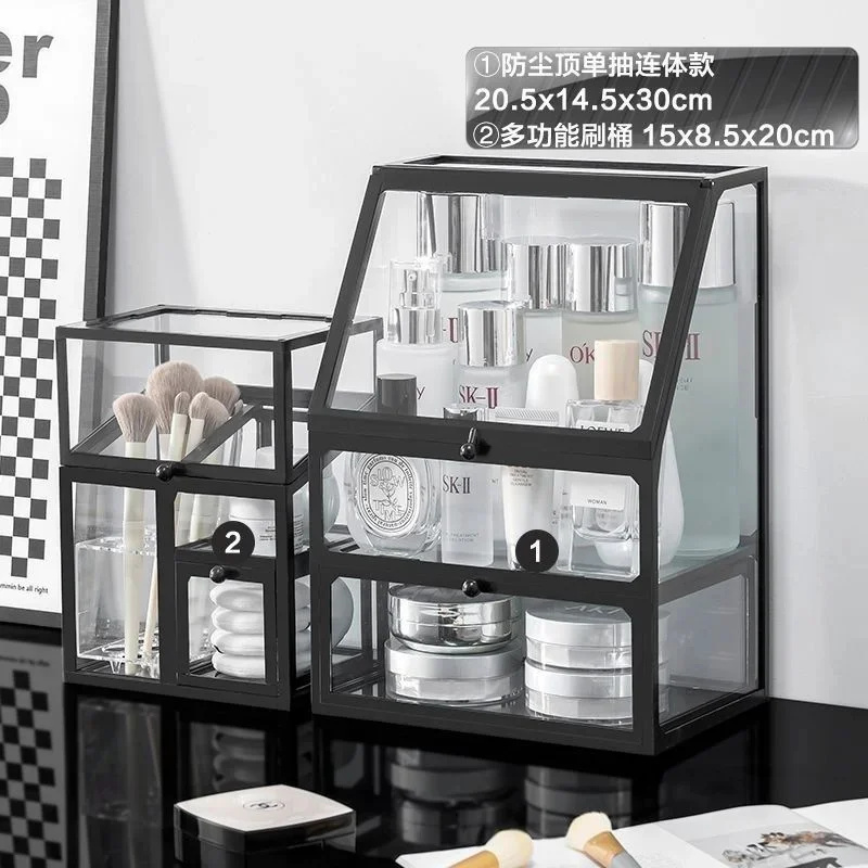 Glass Cosmetic Storage Box Tra - огляд і ціна Beauty Makeup Organizer