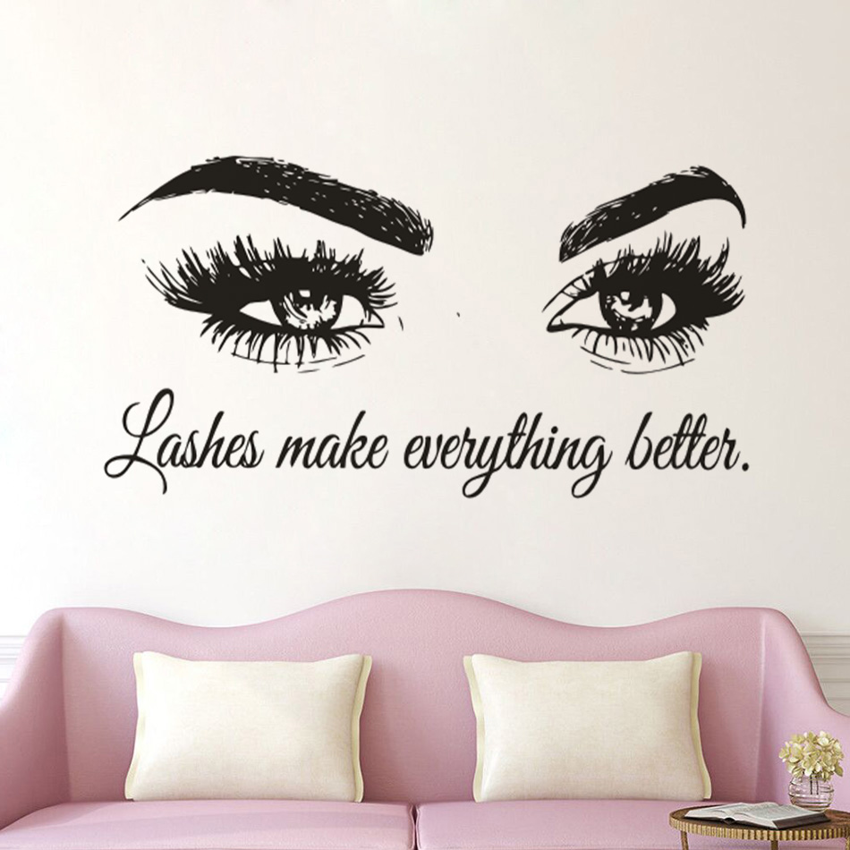 Eyelashes Vinyl Wall Decal Bea - огляд і ціна Makeup Is Beauty Quotes