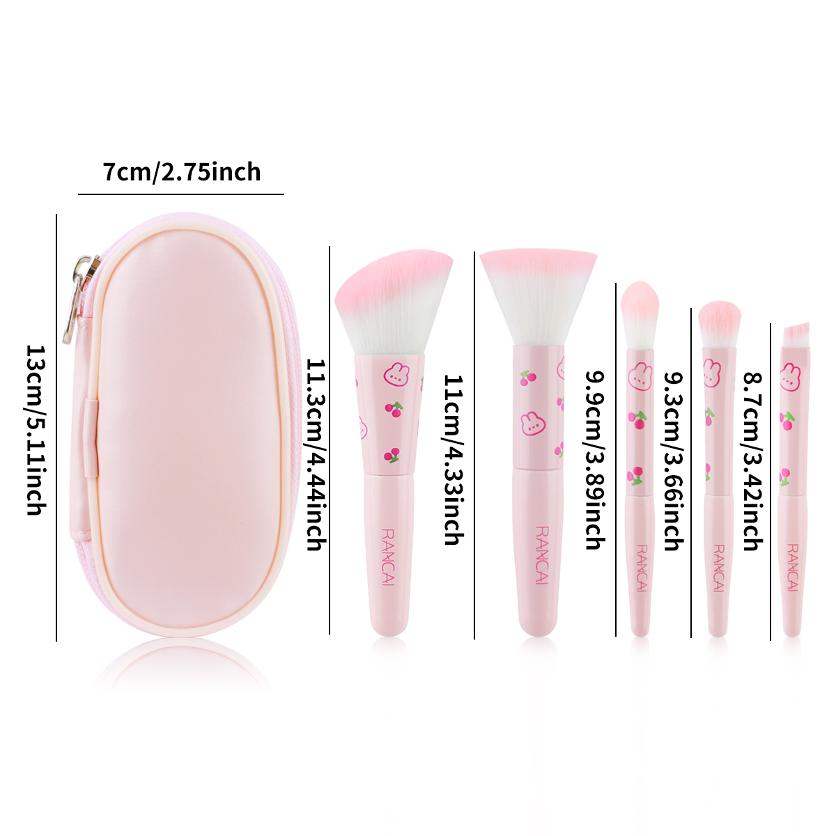 5Pcs Cute Compact Makeup Brush - огляд і ціна Beauty Full Makeup